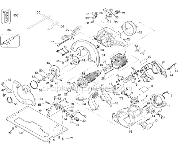 Page A Diagram and Parts List for 3060 Type 1 Black and Decker Circular Saw